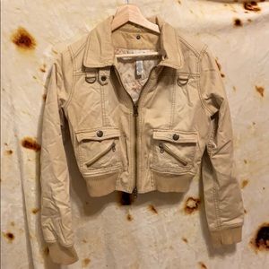 Abercrombie and Fitch khaki biker jacket